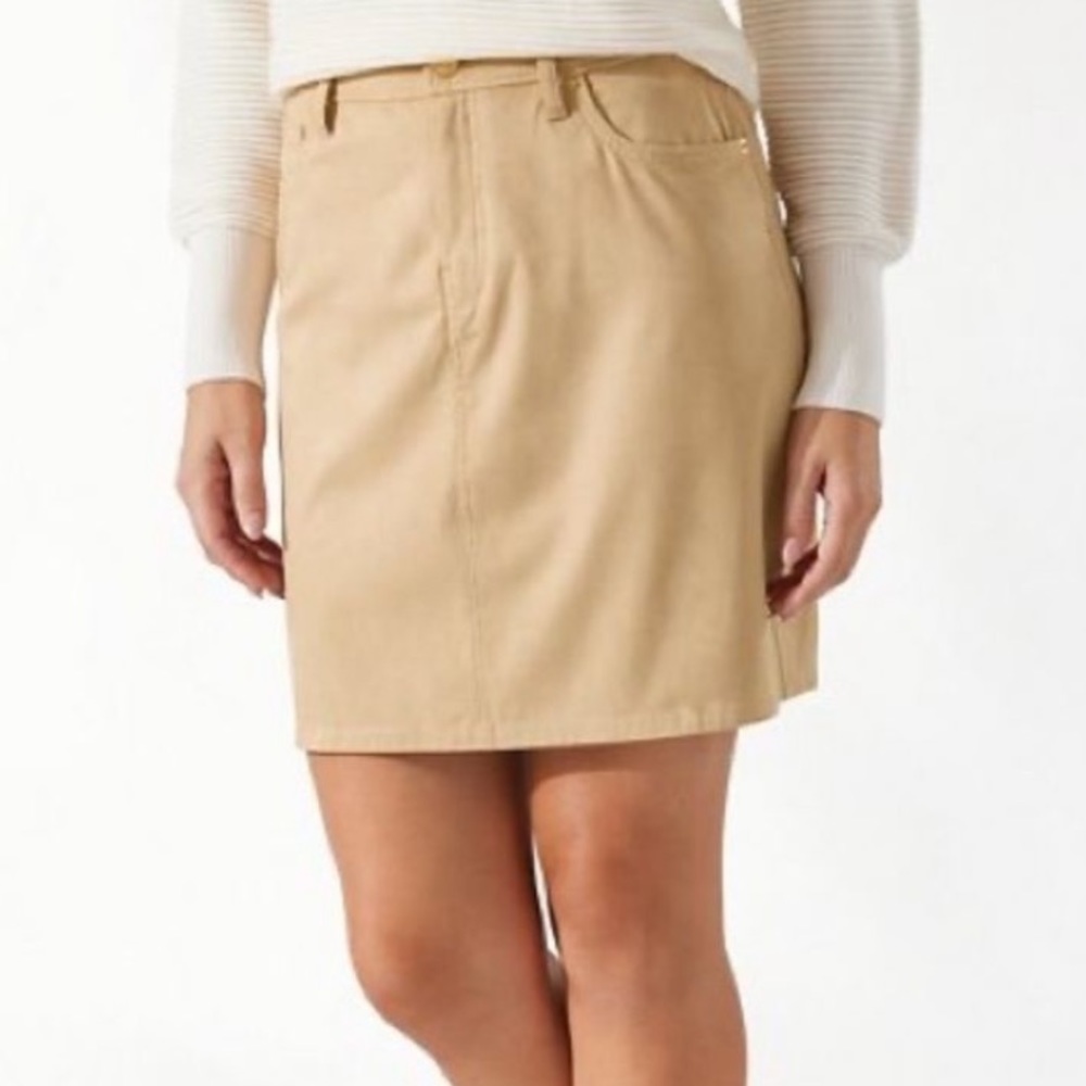 Tommy Bahama Tan Linen Skirt Sz 6